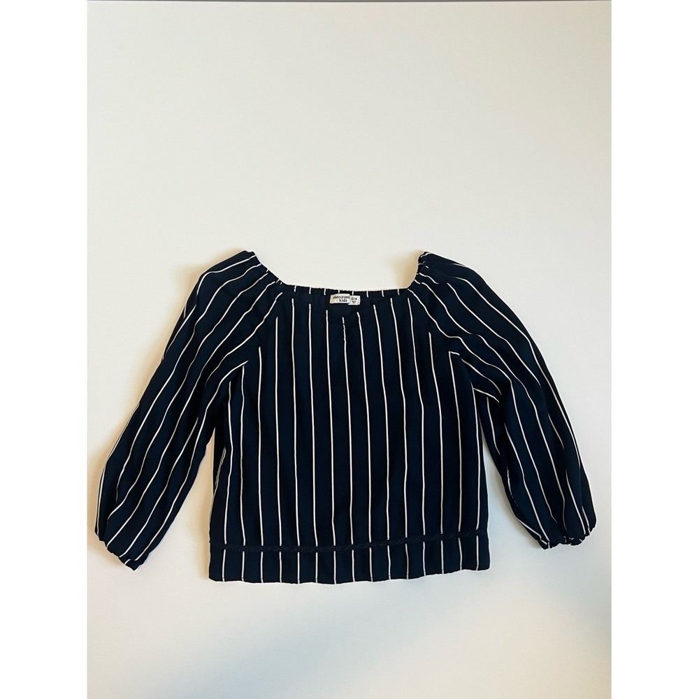 abercrombie kids Navy and White Striped Peasant Top - Picture 2 of 7
